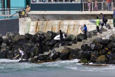 The new steps get their debut during the opening ladder contest of the year for South Coast Board Riders Association held at St Clair, Dunedin, New Zealand.
Credit: Derek Morrison