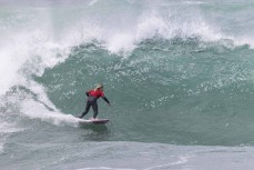 Keo Morrison in action during the opening ladder contest of the year for South Coast Board Riders Association held at St Clair, Dunedin, New Zealand.
Credit: Derek Morrison