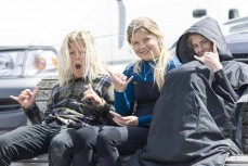 The groms from left: Keo and Rewa Morrison and Tessa Gabbott during the opening ladder contest of the year for South Coast Board Riders Association held at St Clair, Dunedin, New Zealand.
Credit: Derek Morrison