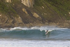 Keo Morrison makes the most of a playful swell in the Catlins, Southland, New Zealand.Credit: Derek Morrison