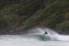 A surfer makes the most of a northeast swell at a remote pointbreak near Dunedin, New Zealand.
Credit: Derek Morrison