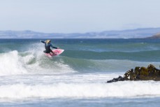 Keo Morrison during a small summer swell at Blackhead, Dunedin, New Zealand.
Credit: Derek Morrison