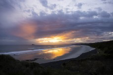 Summer sunset during a small summer swell at Blackhead, Dunedin, New Zealand.
Credit: Derek Morrison