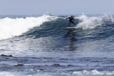 Keo Morrison making the most of a wave during a fun summer swell at a remote pointbreak in the Catlins, Southland, New Zealand.
Credit: Derek Morrison