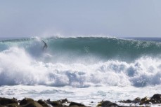 Andy during a fun summer swell at a remote pointbreak in the Catlins, Southland, New Zealand.
Credit: Derek Morrison