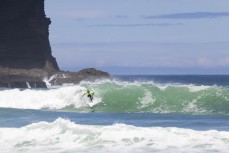 Elliot Paerata-Reid during the 2023 New Zealand Surfing Championships held at Piha, Auckland, New Zealand. Photo: Derek Morrison