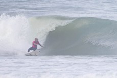 Dune Kennings on his way to winning the 2023 New Zealand Surfing Championships held at Piha, Auckland, New Zealand. Photo: Derek Morrison