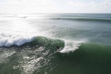 Rewa Morrision makes the most of a fun swell near Ahipara, Northland, New Zealand.