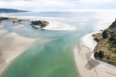 Blueskin Bay at Doctor's Point, Blueskin Bay, Dunedin, New Zealand.