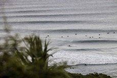 The lineup during a fun autumn swell at Blackhead, Dunedin, New Zealand.Credit: Derek Morrison