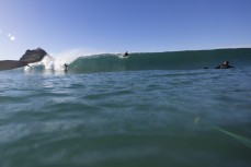 Max Wooffindin takes a set wave during a fun autumn swell at Blackhead, Dunedin, New Zealand.Credit: Derek Morrison