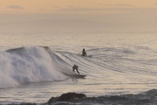 Keo Morrison during a fun autumn swell at Blackhead, Dunedin, New Zealand.Credit: Derek Morrison