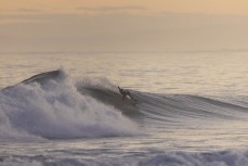 Vinnie on a set wave during a fun autumn swell at Blackhead, Dunedin, New Zealand.Credit: Derek Morrison