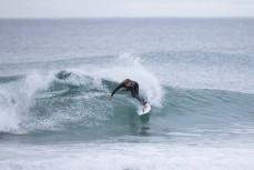 Rewa Morrison during a clean autumn swell at Blackhead, Dunedin, New Zealand.Photo: Derek Morrison