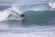 Keo Morrison gets tubed at St Clair, Dunedin, New Zealand.
Photo: Derek Morrison