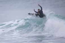Alexis Owen during a fun swell on the north coast, Dunedin, New Zealand.Photo: Derek Morrison