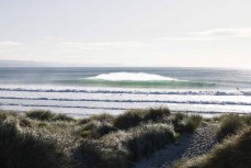 The lineup during a fun swell on the north coast, Dunedin, New Zealand.
Photo: Derek Morrison