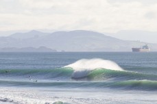 The lineup during a fun swell on the north coast, Dunedin, New Zealand.Photo: Derek Morrison