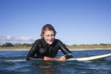 Fletcher Melville during a fun swell on the north coast, Dunedin, New Zealand.Photo: Derek Morrison