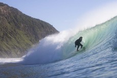 Brad Melville during a fun swell on the north coast, Dunedin, New Zealand.Photo: Derek Morrison