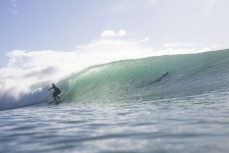Stoked during a fun swell on the north coast, Dunedin, New Zealand.Photo: Derek Morrison