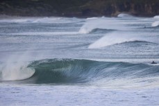 An empty wave during a clean autumn swell at St Clair, Dunedin, New Zealand.