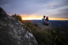 Georgia and Lars atop Mt Cargill, Dunedin, New Zealand.Photo: Derek Morrison