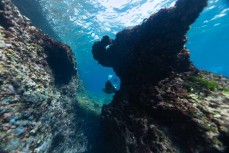 Keo snorkelling at Crystal Bay, Nusa Penida, Indonesia.