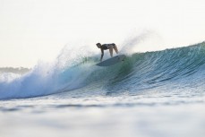 Rewa Morrison out of the lip at Impossibles, near Bingin, Bali, Indonesia.