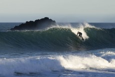A surfer makes the most of conditions at St Clair, Dunedin, New Zealand.
Photo: Derek Morrison