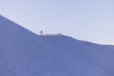 Marlee Silva hikes the ridge at Ohau ski field, Ohau, Otago, New Zealand.