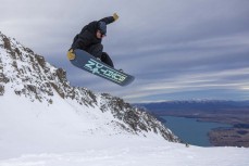 Will Marcinowski finds some time to play between skifield operations at Ohau ski field, Ohau, Otago, New Zealand.