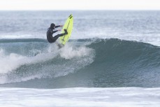 Finn Vette making the most of a small swell at St Kilda, Dunedin, New Zealand.