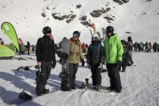 The Hardwick family at The Remarkables ski field, Queenstown, Central Otago, New Zealand.
