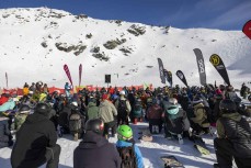 Team spirit at The Remarkables ski field, Queenstown, Central Otago, New Zealand.