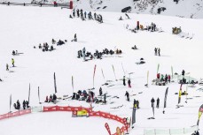 NZ Junior Freeride Tour basecamp at The Remarkables ski field, Queenstown, Central Otago, New Zealand.