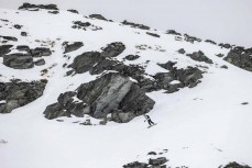 Rewa Morrison on her run at The Remarkables ski field, Queenstown, Central Otago, New Zealand.