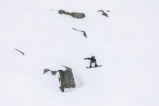 Marlee Silva sends it during his comp run at The Remarkables ski field, Queenstown, Central Otago, New Zealand.