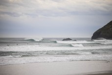 Clean winter swell wraps into St Clair, Dunedin, New Zealand.
Photo: Derek Morrison