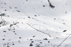 Pockets of sunshine at The Remarkables ski field, Queenstown, Central Otago, New Zealand.