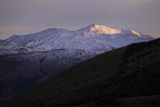 Dawn at Coronet Peak ski field, Queenstown, Central Otago, New Zealand.