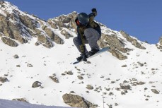 Marlee Silva makes the most of early spring conditions at The Remarkables ski field, Queenstown, Central Otago, New Zealand.