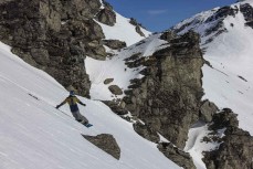 Marlee Silva makes the most of early spring conditions at The Remarkables ski field, Queenstown, Central Otago, New Zealand.