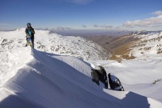 Marlee Silva climbs to the top at The Remarkables ski field, Queenstown, Central Otago, New Zealand.