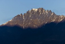 Alpine peaks above Lake Wakatipu, Queenstown, Central Otago, New Zealand.