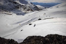 Marlee Silva makes the most of early spring conditions at The Remarkables ski field, Queenstown, Central Otago, New Zealand.