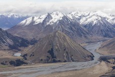 The valley floor from Mt Olympus ski area, Canterbury, New Zealand.