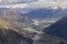 The valley floor from Mt Olympus ski area, Canterbury, New Zealand.