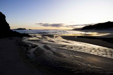 Dusk at Smaills Beach, Dunedin, New Zealand.