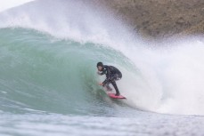 Jack McLeod gets a barrel during a fun session at a remote break near Otago Peninsula, Dunedin, New Zealand.
Photo: Derek Morrison
